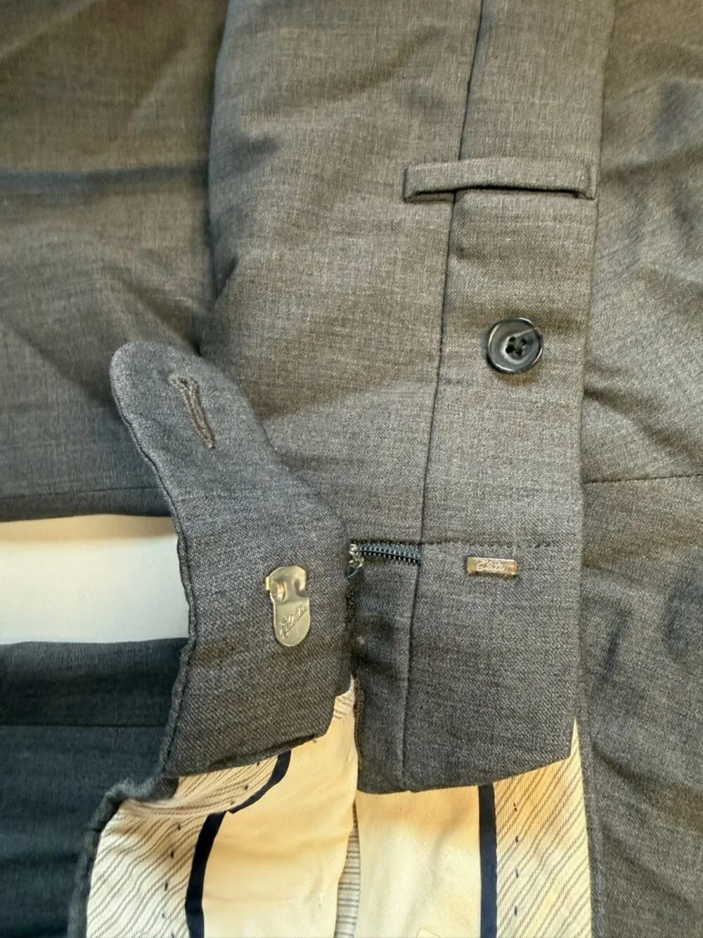 BALLIN Men's Super 120s Wool Comfort-EZE Dress Pants Size 36 In Mid Grey